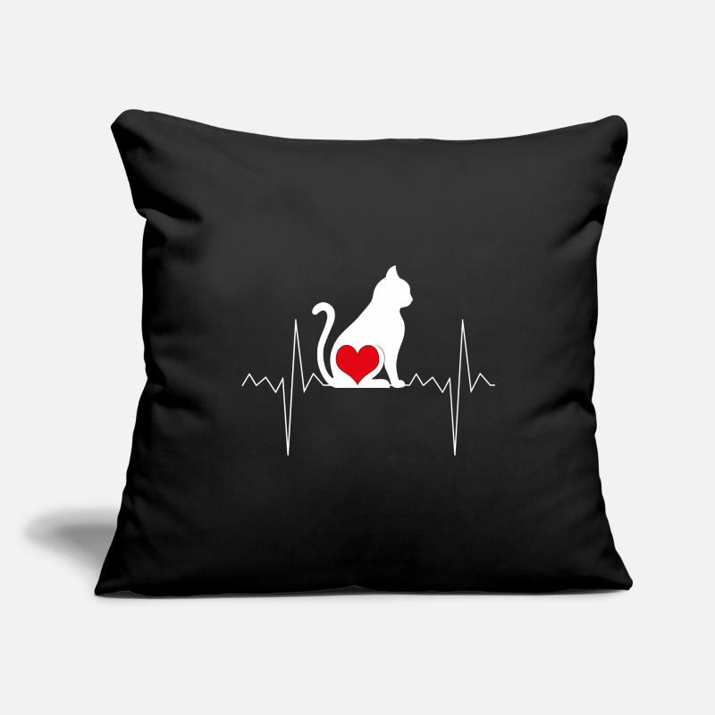 Fréquence cardiaque du chat Housse de coussin décorative 45 x 45 cm