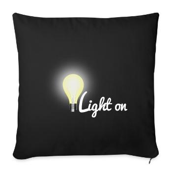 Light on light bulb - Sofa pillowcase 17,3'' x 17,3'' (45 x 45 cm) - black - Front