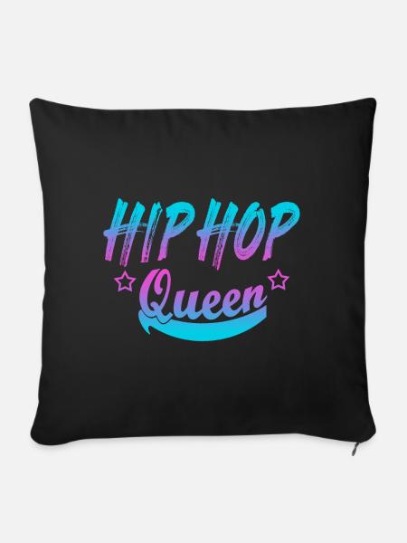 Hip Hop Königin - Sofakissenbezug 45 x 45 cm - Schwarz