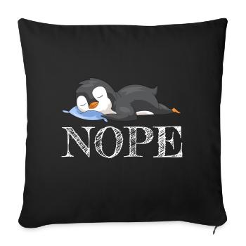 Penguin Gift Sleeping No Nope Bird Gift - Sofa pillowcase 17,3'' x 17,3'' (45 x 45 cm) - black - Front