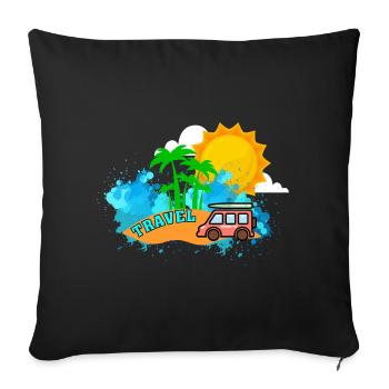 Travel - Sofa pillowcase 17,3'' x 17,3'' (45 x 45 cm) - black - Front