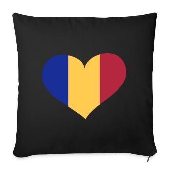 Rumänien Herz; Heart Romania - Housse de coussin décorative 45 x 45 cm - noir - Devant