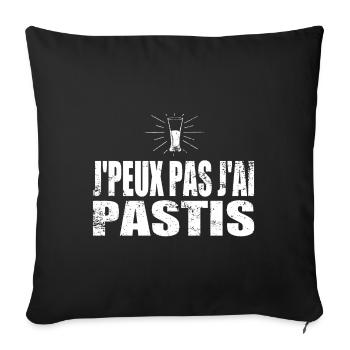 J'peux pas j'ai pastis - Housse de coussin décorative 45 x 45 cm - noir - Devant