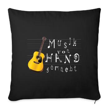 Akustik Gitarre Musik - Sofakissenbezug 45 x 45 cm - Schwarz - Vorne