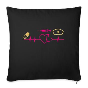Infirmière Médecin Infirmière Hôpital - Housse de coussin décorative 45 x 45 cm - noir - Devant