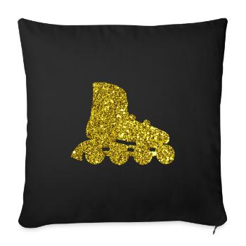 Gold Inline Skate - Sofakissenbezug 45 x 45 cm - Schwarz - Vorne