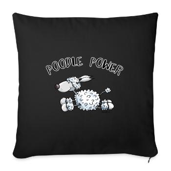 Poodle Power - Sofakissenbezug 45 x 45 cm - Schwarz - Vorne