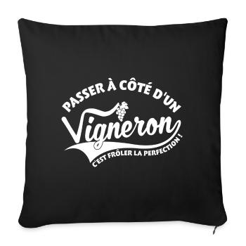 Vigneron Perfection - Housse de coussin décorative 45 x 45 cm - noir - Devant