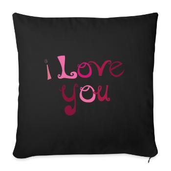 Ich liebe dich - Sofa pillowcase 17,3'' x 17,3'' (45 x 45 cm) - black - Front