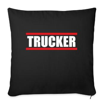 Trucker - truck driver - Sofa pillowcase 17,3'' x 17,3'' (45 x 45 cm) - black - Front
