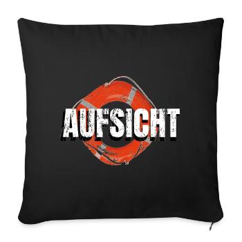 Aufsicht! Rettungsring Wasseraufsicht - Sofakissenbezug 45 x 45 cm - Schwarz - Vorne