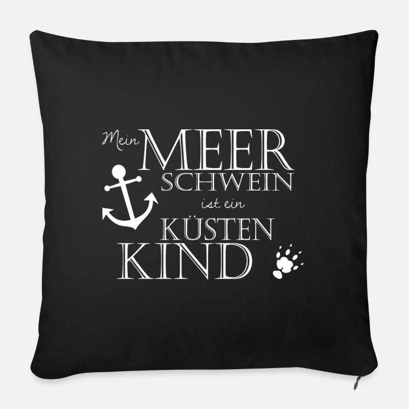 Mein Meerschwein ist ein Küstenkind - Sofakissenbezug 45 x 45 cm - Schwarz