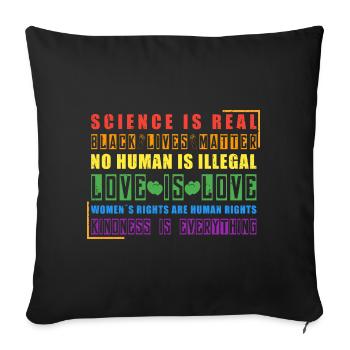 La science est un vrai noir vit la matière CSD Rainbow - Housse de coussin décorative 45 x 45 cm - noir - Devant