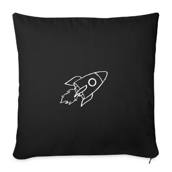 Missile (blanc) - Housse de coussin décorative 45 x 45 cm - noir - Devant