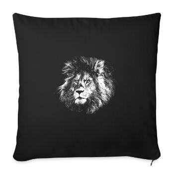 Lion drawing - Sofa pillowcase 17,3'' x 17,3'' (45 x 45 cm) - black - Front