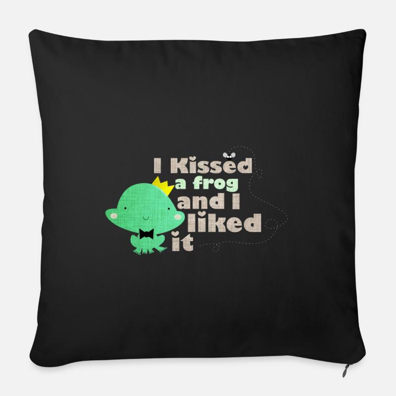 Ich habe einen Frosch geküsst und es hat mir gefallen - Sofakissenbezug 45 x 45 cm - Schwarz