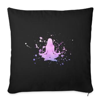 Yoga Asana Art - Housse de coussin décorative 45 x 45 cm - noir - Devant