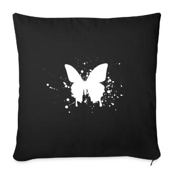 Papillon art silhouette - Housse de coussin décorative 45 x 45 cm - noir - Devant