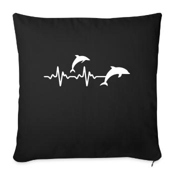 Dauphin de Dolphin - Housse de coussin décorative 45 x 45 cm - noir - Devant