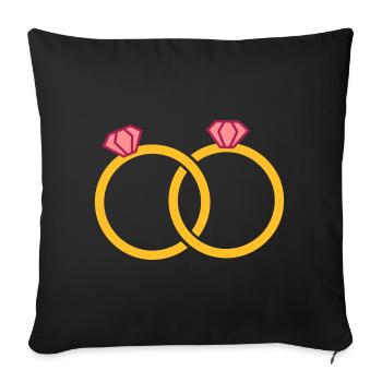 Wedding rings - engagement rings - Sofa pillowcase 17,3'' x 17,3'' (45 x 45 cm) - black - Front