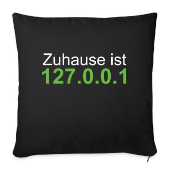 Localhost 127.0.0.1 Zuhause - Sofakissenbezug 45 x 45 cm - Schwarz - Vorne