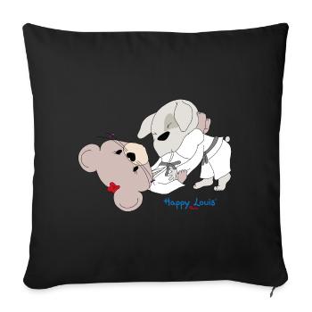 Happy Louis - BJJ - Sofa pillowcase 17,3'' x 17,3'' (45 x 45 cm) - black - Front
