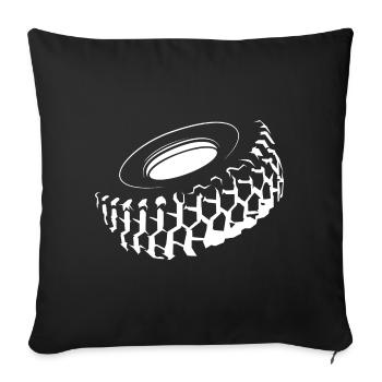 Symbole Strongman Pneu Présent Pneu Tracteur Icône - Housse de coussin décorative 45 x 45 cm - noir - Devant