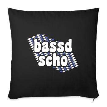 Bayerischer Spruch bassd scho - Housse de coussin décorative 45 x 45 cm - noir - Devant