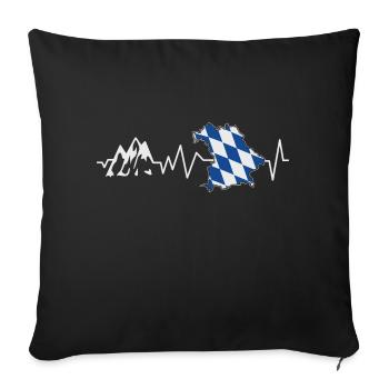Herzschlag Bayern Wandern Berge - Sofakissenbezug 45 x 45 cm - Schwarz - Vorne