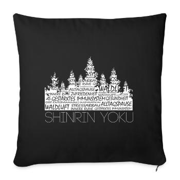 Waldbaden Shinrin Yoku - Sofakissenbezug 45 x 45 cm - Schwarz - Vorne