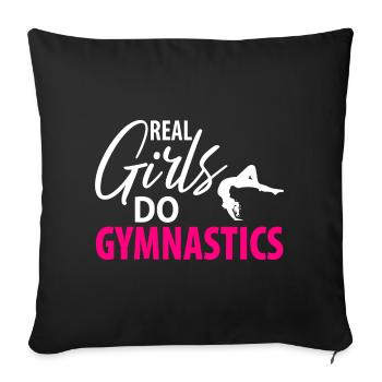 Gymnast Handstand gymnastics gymnastics Women Women - Sofa pillowcase 17,3'' x 17,3'' (45 x 45 cm) - black - Front