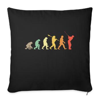 Golf Evolution Retro Geschenk für Golfer - Sofakissenbezug 45 x 45 cm - Schwarz - Vorne