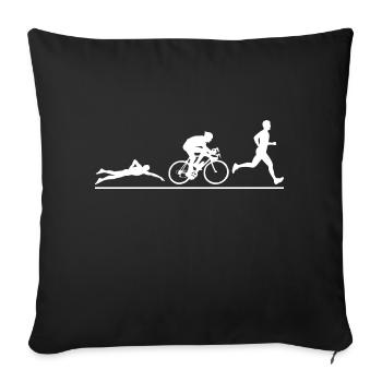 Triathlon Swim Bike Run - Sofa pillowcase 17,3'' x 17,3'' (45 x 45 cm) - black - Front