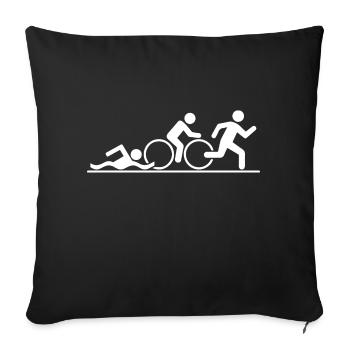 Triathlon Swim Bike Run - Sofa pillowcase 17,3'' x 17,3'' (45 x 45 cm) - black - Front