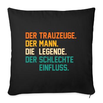 Trauzeuge - Sofakissenbezug 45 x 45 cm - Schwarz - Vorne