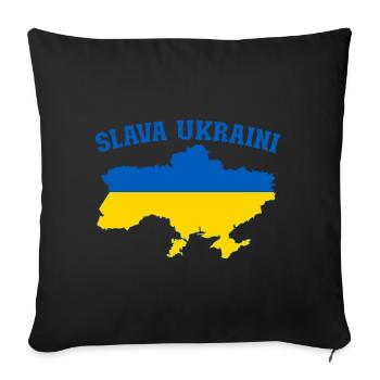 Ukraine Slava Ukraine Flagge - Sofakissenbezug 45 x 45 cm - Schwarz - Vorne