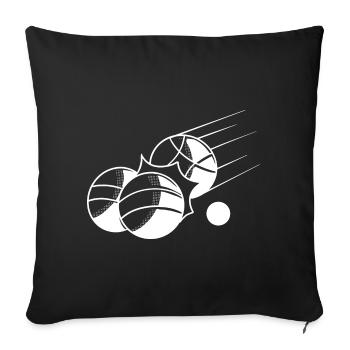 Boules de boule pour Bouler Boules Boulekugel - Housse de coussin décorative 45 x 45 cm - noir - Devant