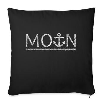 Moin Anker North Sea Doodle Doodle Idée cadeau Blanc - Housse de coussin décorative 45 x 45 cm - noir - Devant
