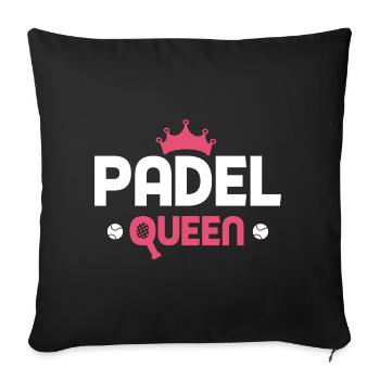 Padel Queen Padeltennis Joueur de padel - Housse de coussin décorative 45 x 45 cm - noir - Devant