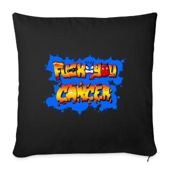 Fuck you Cancer - Housse de coussin décorative 45 x 45 cm - noir - Devant