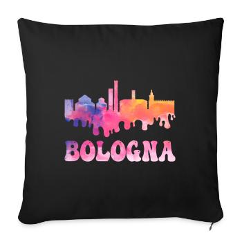 Bologna Italy City Skyline Splash Colorful - Sofa pillowcase 17,3'' x 17,3'' (45 x 45 cm) - black - Front