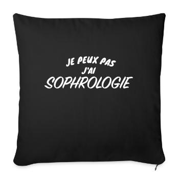 Je Peux Pas J'ai Sophrologie Zen Yoga Stress - Housse de coussin décorative 45 x 45 cm - noir - Devant