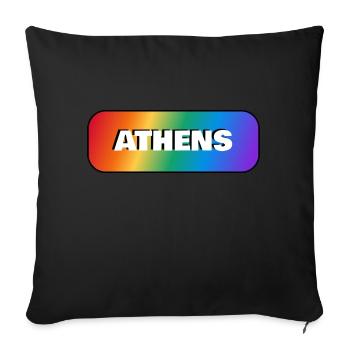 GAY PRIDE ARC-EN-CIEL D’ATHÈNES - Housse de coussin décorative 45 x 45 cm - noir - Devant