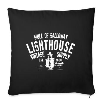 Mull von Galloway Leuchtturm - Sofakissenbezug 45 x 45 cm - Schwarz - Vorne