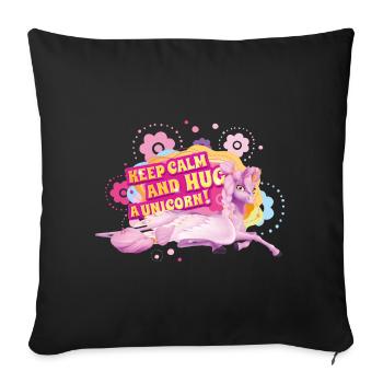 Mia and me Kyara Keep Calm And Hug A Unicorn! - Sofa pillowcase 17,3'' x 17,3'' (45 x 45 cm) - black - Front