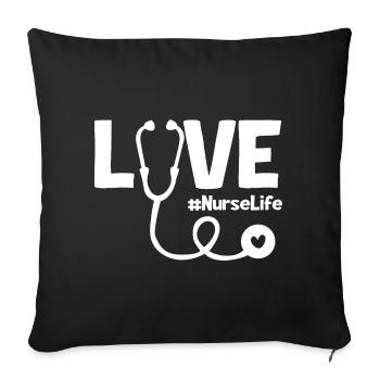 Krankenschwester Nurse Life - Housse de coussin décorative 45 x 45 cm - noir - Devant