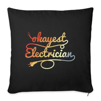 Electrician joke - Sofa pillowcase 17,3'' x 17,3'' (45 x 45 cm) - black - Front