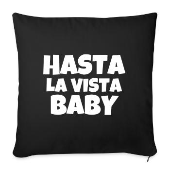 hasta la vista baby, film, cinéma - Housse de coussin décorative 45 x 45 cm - noir - Devant