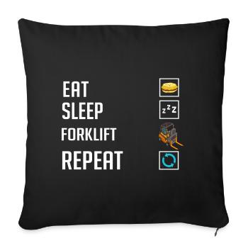 Forklift Driver Forklift Lift Truck - Sofa pillowcase 17,3'' x 17,3'' (45 x 45 cm) - black - Front