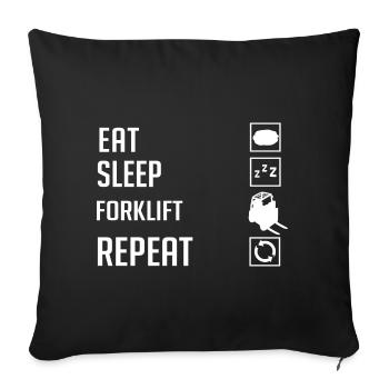 Forklift Driver Forklift Lift Truck - Sofa pillowcase 17,3'' x 17,3'' (45 x 45 cm) - black - Front